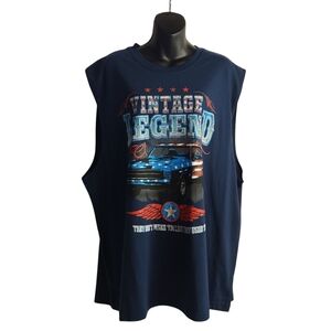 Celebrate Patriotic Motorcycle Shirt  Men's Blue Sleeveless Crewneck Size 2XL